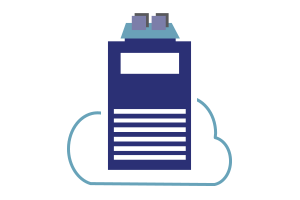 Secure cloud data icon